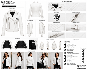 Top Selling Best <b>Winter</b> Woman Genuine Leather Motorcycle <b>Jacket</b> V-neck Customized Design Eco-Friendly Street Wear Quick Dry - Product Image 2