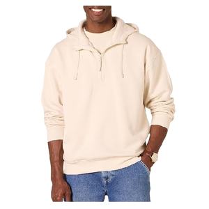 Nouvelle collection de sweats à capuche décontractés et élégants pour hommes, couleur unie, demi-zip, à la mode. - Product Image 1