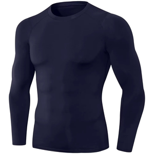 High Quality <b>Thermal</b> Breathable Eco-Friendly Quick Dry <b>Men's</b> Athletic Compression Short Sleeve Shirt 100% Polyester - Product Image 5