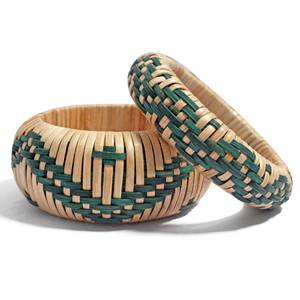 Pulseras de ratán hechas a mano al por mayor, brazaletes de moda para niñas, pulseras tejidas de buena calidad. - Product Image 3