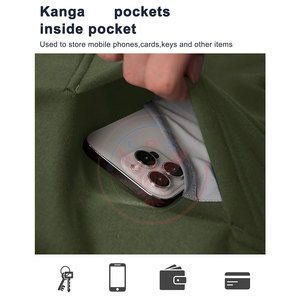 Vente directe usine – Sweats à capuche amples en molleton de coton mélangé, couleur unie, pour l'hiver, marque privée, pour tenue décontractée - Product Image 5