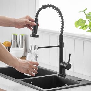 Rubinetto da Cucina Commerciale Monocomando Nero con Doccetta Estraibile per Lavello - Product Image 3