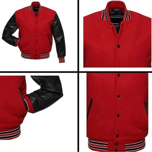 Men's Leather and Wool Varsity <b>Jacket</b> with Sleeves Winter <b>Baseball</b> <b>Bomber</b> <b>Jacket</b> with Letterman for Season - Product Image 2