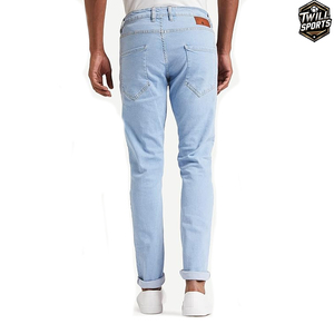 Reasonable Price High Waist <b>Button</b> <b>Fly</b> Lightweight 100% Cotton Customized Oversize Streetwear Casual Men's <b>Jeans</b> Pant - Product Image 5