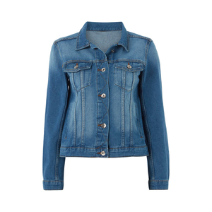 Chaqueta vaquera OEM para mujer, abrigo informal de otoño, chaqueta vaquera con botones, chaqueta vaquera oversize para damas - Product Image 2