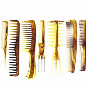 Peigne démêlant à dents larges couleur ambre pour cheveux afro, outil professionnel de coiffure - Product Image 1