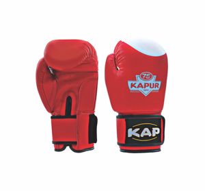 Gants de boxe TKC en cuir véritable et PU, fermeture Velcro, pour adultes, entraînement, sparring, rouge, bleu-noir, blanc - Product Image 3