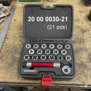 21pcs <b>Hand</b> Nut Driver & Thread Cutting Die Tool Kit with Steel Components - Product Image 1