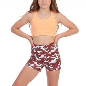 Shorts de Yoga de Cintura Alta con Estampado de Camuflaje para Mujer, con Bolsillos, 100% Poliéster, Deportivos, para Fitness, Compresión - Product Image 1