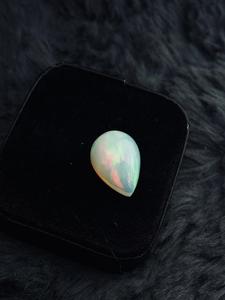 Natural Ethiopian <b>Opal</b> Pear Cut Cabochon Multi Color Fire Flashy Loose Gemstone No Treatments for Jewelry - Product Image 1