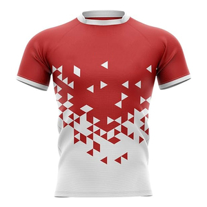 Camiseta de rugby atlética premium con logotipo personalizado del equipo, ropa deportiva de secado rápido que absorbe la humedad para competición - Product Image 3