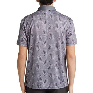 Chemise à manches courtes boutonnée pour homme, en jersey uni 100% polyester de haute qualité, imprimé par transfert thermique, tricoté 200g, séchage rapide - Product Image 6