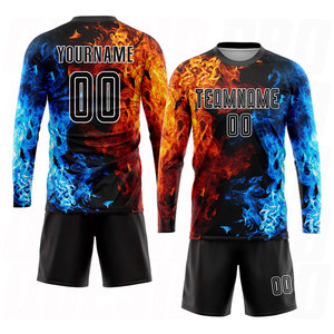 CUSTOM FIGURE BLACK WHITE <b>FLAME</b> SUBLIMATION SOCCER UNIFORM JERSEY PERSONALIZED TEAM FOOTBALL SPORTSWEAR BREATHABLE PERFORMANCE - Product Image 4