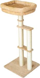 Coussin protecteur pour lit de chat, griffoir double en sisal pour griffes et poils, arbre/plateforme pour chat avec hauteur réglable de 24 à 40 pouces, lit en peluche - Product Image 3