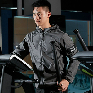 Conjunto Deportivo Impermeable y Transpirable de Secado Rápido para Hombre, Marca Whiteaura International, Color Negro, con Capucha, Ligero, de Poliéster - Product Image 2