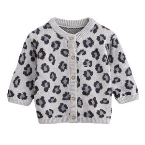 Cardigan d'automne pour bébés garçons et filles, pull en tricot jacquard uni, décontracté, écologique, respirant et anti-boulochage - Product Image 1