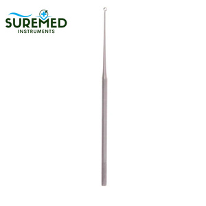 Curette auriculaire Buck en acier inoxydable, droite et à bout émoussé, instrument chirurgical manuel ORL pour usage hospitalier - Product Image 1