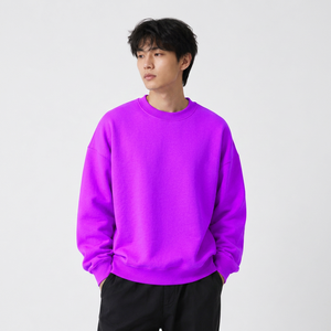 Wholesale custom heavyweight fleece <b>crewneck</b> with boxy sweatshirt and custom apparel for US brands - Product Image 4