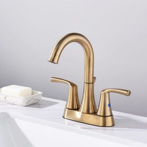 Rubinetto da bagno per camper con scarico a scomparsa da 4 pollici, rubinetto a 2 maniglie con tubi di alimentazione - Rubinetto per lavello - Product Image 5