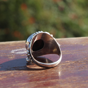 Round Black Onyx Ring 925 Sterling Silver Handmade Gemstone everyday Ring For Women's - Product Image 3