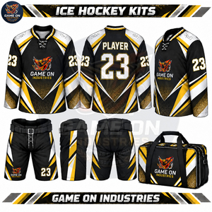 Tenue de sport professionnelle pour équipes, maillot de hockey sur glace et pantalon de protection personnalisés avec logo, kit complet, fournisseur en gros - Product Image 4