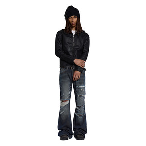 Men's Classic Vintage Design High Waist Regular Fit Straight Denim Pants 100% Cotton Stonewashed for Wash Eco-Friendly - Product Image 1
