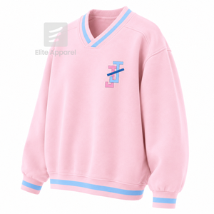 เสื้อสเวตเชิ้ตวาร์ซิตี้แบบมีรูระบายอากาศ Custom Jack & Jill America พร้อมโลโก้ปักด้านหน้า สีฟ้าชมพู แขนยาว สำหรับผู้หญิง - Product Image 2