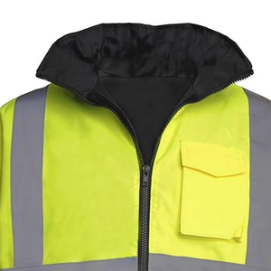 Veste de sécurité réfléchissante de haute qualité, fluorescente, haute visibilité, à bas prix, pour le travail, avec capuche, coupe-vent - Product Image 5