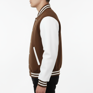 <b>Mens</b> Regular Fit Varsity <b>Jacket</b> Cotton Blend 350 GSM Button Closure Long Sleeve Casual Wear Soft Breathable Durable OEM Service - Product Image 3