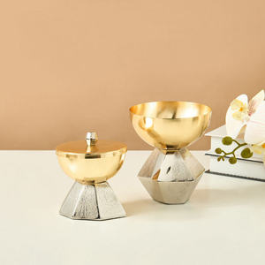 Modern Round Gold Metal Wood Incense Burner With Modern Dome Vantilated Hole Lid For Modern Home Decor Ramadan & <b>Eid</b> <b>Gift</b> Decor - Product Image 3