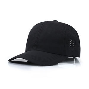 Gorra de Béisbol Unisex Negra de 6 Paneles con Malla Transpirable, Ajustable con Cierre a Presión, Casual para Adultos, Primavera/Verano - Product Image 1