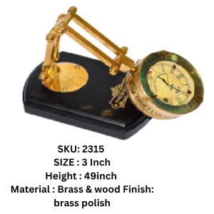 Vintage Navy Antique Brass Table <b>Clock</b> Retro Office Decor Fully Handcrafted Double-Sided Desk Trophy Quazi Motive for Home Use - Product Image 1