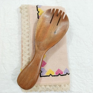 Wooden <b>Spoons</b> for Cooking Acacia Salad Server Teak Wooden Utensils Set for Nonstick Cookware Christmas Gift - Product Image 5