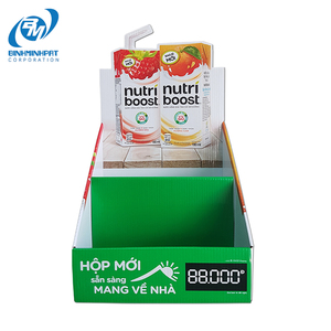 2 Tier Cardboard Display for Milk - Display Shelves Paper