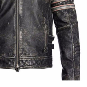 Blouson coupe-vent en cuir pour homme, haute qualité, hiver 2026, avec logo personnalisé pour motards, vestes en cuir - Product Image 5