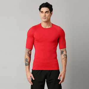 Best Sale Men Solid Color Shorts Sleeve <b>Blank</b> T Shirt Gym Training Tops Quick Dry Fitness Running T Shirt New Fashion with OEM - Product Image 1