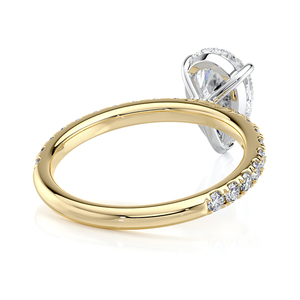 แหวนหมั้นเพชรทรงลูกแพร์ทองคำ 10KT สีเหลือง ได้รับการรับรองจาก IGI ประดับเพชรแบบ Pave Band เหมาะสำหรับงานแต่งงาน งานเลี้ยงฉลองครบรอบ ของขวัญเครื่องประดับ - Product Image 6