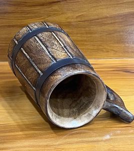 Chope à bière en bois fantaisie, cadeau pour témoin de mariage, chope à bière personnalisée, chope en bois poli - Product Image 3