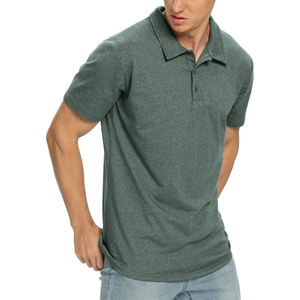 Chemise polo pour homme en coton 100% anti-rides, tricotée, brodée en 3D, coupe ajustée, manches courtes, vêtements de golf - Product Image 5