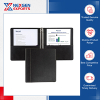 Nexgen Exports - Carpeta de Piel Sintética con 3 Anillas, Bolsillos para Documentos, Páginas Reciclables, Diseño de Logotipo Personalizable, Impresión Personalizada