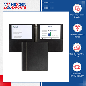 Nexgen Exports แฟ้มใส่เอกสารหนัง PU แบบ 3 ห่วง สำหรับเอกสารกระดาษ รีไซเคิลได้ ออกแบบโลโก้ได้ตามต้องการ ราคาตลาดตามที่กำหนด - Product Image 2
