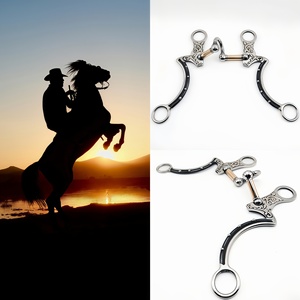 Mordedor para Caballos de Acero Inoxidable, Tubo de Cobre Giratorio para Corrección Articular, Diseño Creativo en Forma de Mejilla Completa, Incrustaciones de Cobre Blanco en Forma de Flor - Product Image 5