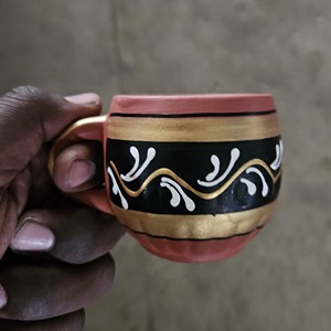 Set 6 Eco-Friendly Handmade Organic Natural Clay Mud Tea Coffee Cups Portable Vintage Style Small High Quality - Product Image 2