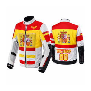 เสื้อแจ็คเก็ตมอเตอร์ครอสลายธงชาติสิงคโปร์ เสื้อแจ็คเก็ตแข่งรถมอเตอร์ไซค์แบบกำหนดเอง Victory80 เสื้อแจ็คเก็ตนักขี่มอเตอร์ไซค์ เสื้อผ้าป้องกันแบบตาข่ายระบายอากาศได้ - Product Image 4