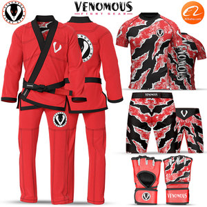 Kimono de Jiu Jitsu Brasileño Venomous Red Viper BJJ Gi, Uniforme de Algodón Premium con Tejido Pearl Weave, Conjunto de Kimono Resistente para Entrenamiento - Product Image 6