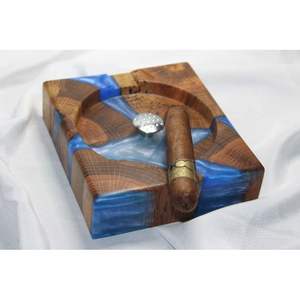 Premium Wooden & Resin <b>Ashtray</b> for Cigars & Cigarettes for Home Office Table - Product Image 1