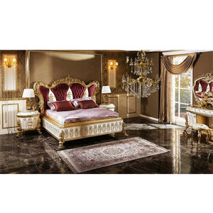 Ensemble de meubles de chambre à coucher en teck de style européen de luxe, fabriqué à la main, taille personnalisée, style royal Maharaja Grand Empire - Product Image 1