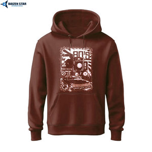 Sweat-shirt à capuche vert pour homme DAIZEN STAR, en polaire polyester, décontracté, coupe classique, avec poche avant, grande taille - Product Image 5
