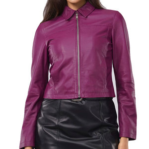 Chaqueta de Cuero Personalizada con Cremallera y Mangas Largas, Ligera, Transpirable, de Primera Calidad, para Invierno - Product Image 1