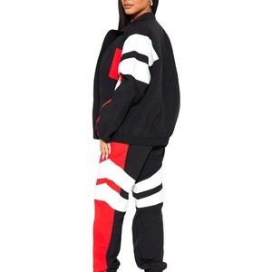 Ensemble de survêtement d'hiver unisexe pour femmes, coupe-vent à capuche en nylon de haute qualité, fermeture éclair, 2 pièces, coupe-vent, respirant, couleur unie, 2026 - Product Image 6